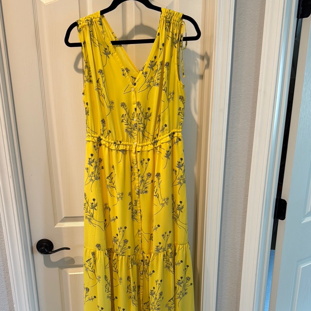 Gap Yellow Floral Sleeveless Dress